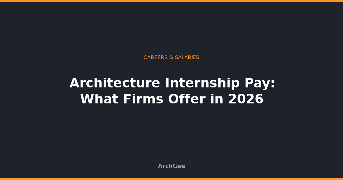 Architecture Internship Pay: What Firms Offer in 2026