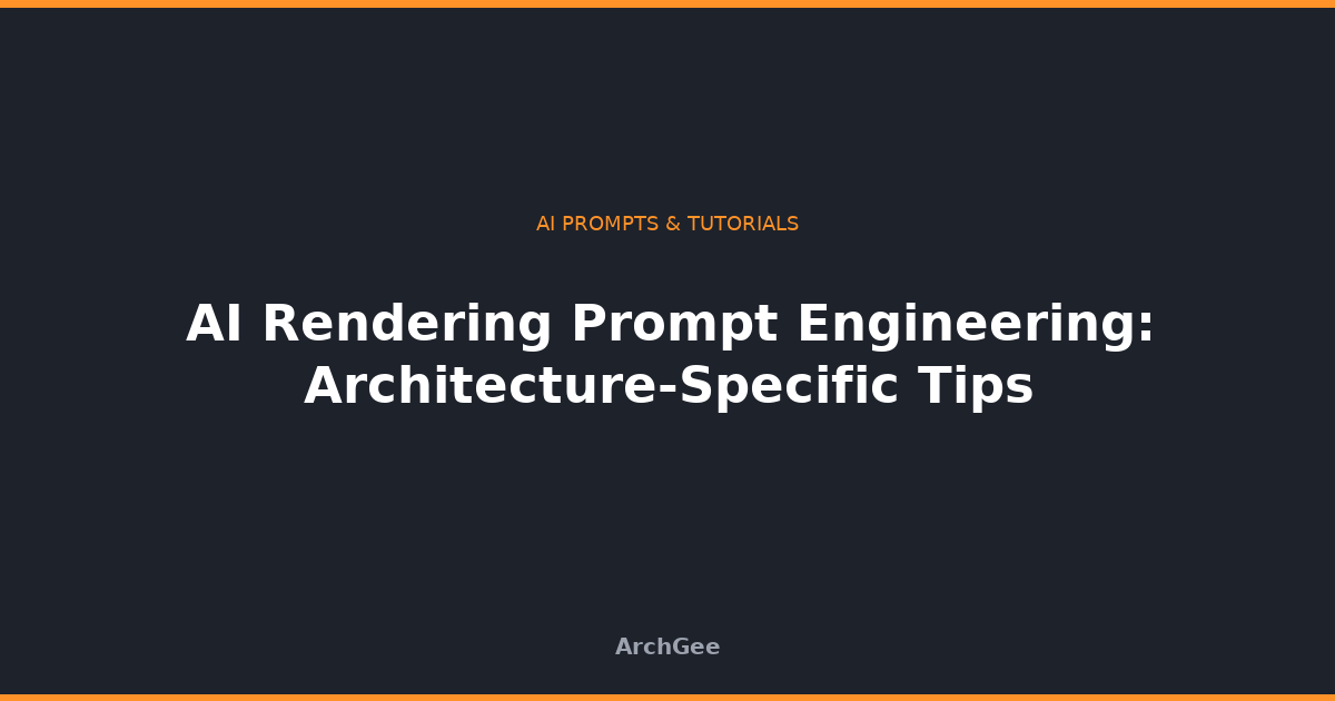 AI Rendering Prompt Engineering: Architecture-Specific Tips