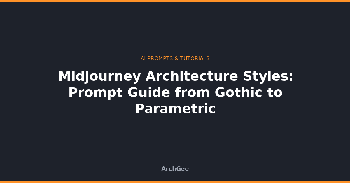 Midjourney Architecture Styles: Prompt Guide from Gothic to Parametric