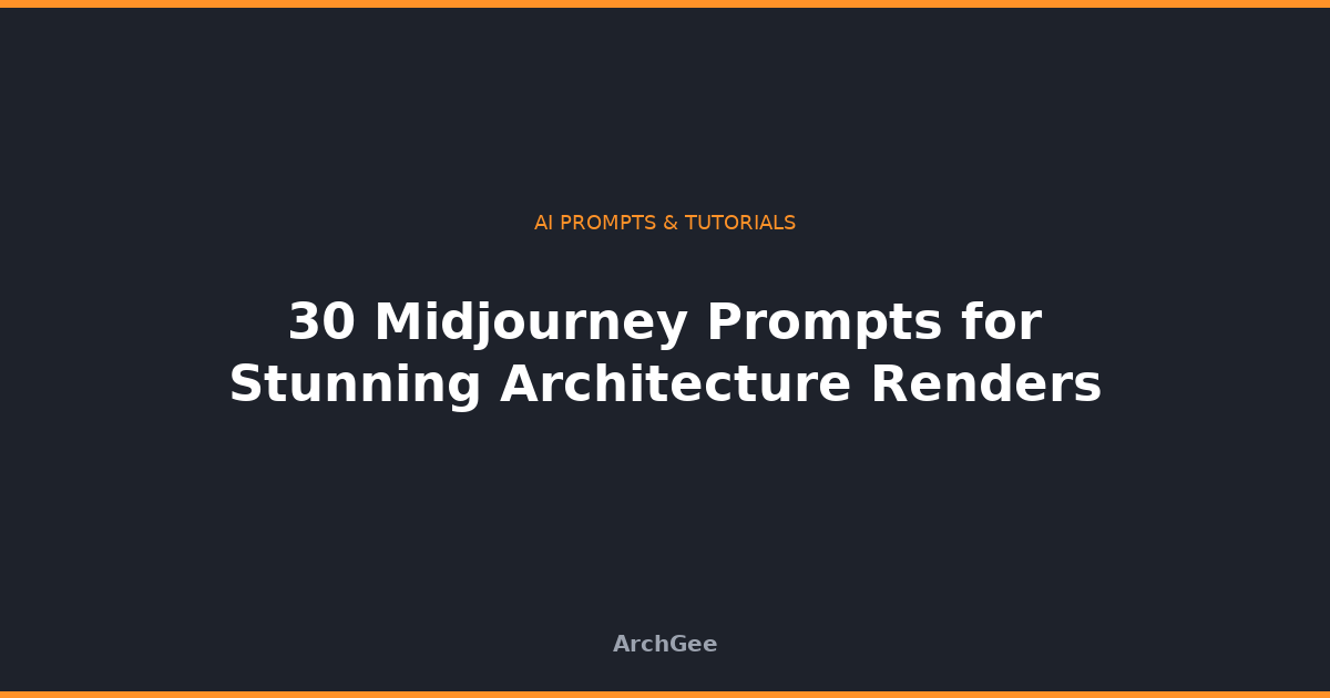 30 Midjourney Prompts for Stunning Architecture Renders