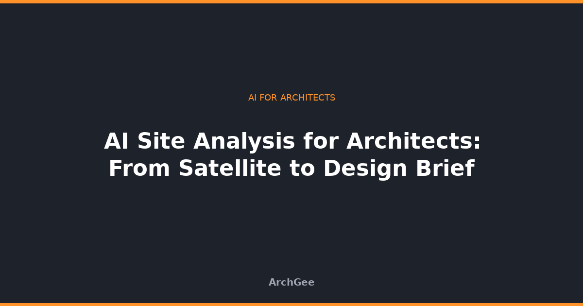AI Site Analysis for Architects: From Satellite to Design Brief