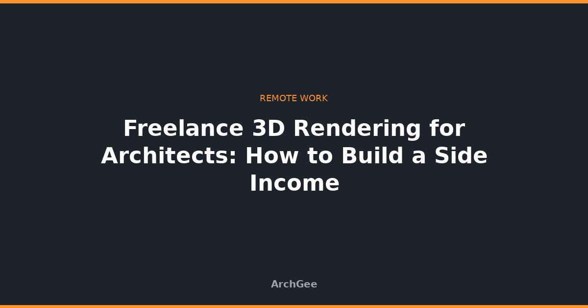 Freelance 3D Rendering for Architects: How to Build a Side Income