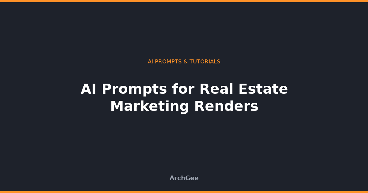 AI Prompts for Real Estate Marketing Renders